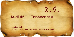 Kudlák Innocencia névjegykártya